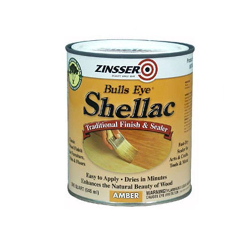 Bulls Eye Shellac - Solvent Based - Gloss - Color:Amber - Size:1 Quart